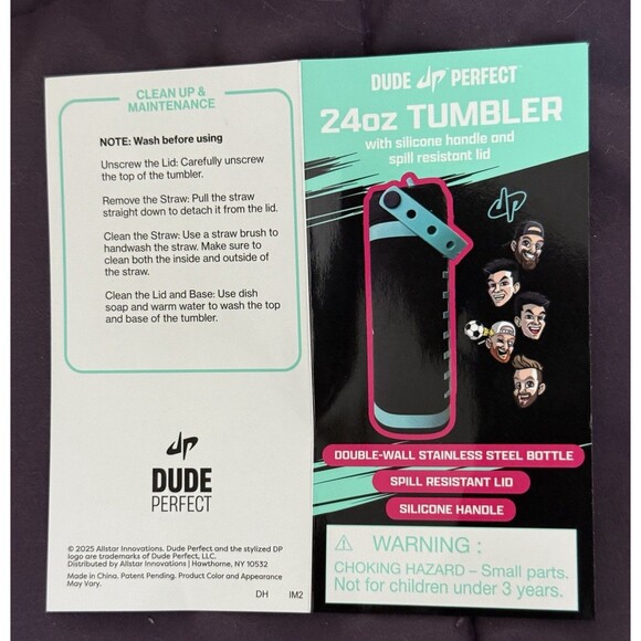 Dude Perfect Water Bottle Silicone Handle With Noggz Collectibles Black Green - Picture 7 of 9